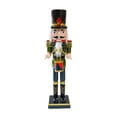 thumbnail image 3 of KLKCMS Christmas Decoration Countertop Party Handmade Wood Nutcracker Figure Green Clothes, 3 of 9