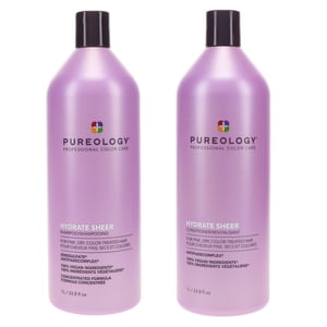 Pureology Hydrate Sheer Shampoo 33.8 oz & Hydrate Sheer Conditioner 33.8 oz Combo Pack