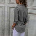 thumbnail image 4 of Timegard Button down Shirts for Women Plus Size Chiffon Lapel Neck Long Sleeve Tops Work Office Blouse, 4 of 6