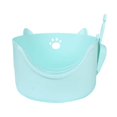 thumbnail image 1 of Open Top Cat Litter Box Litter Pans Cage Large Pan Portable Durable Potty Toilet Green, 1 of 9