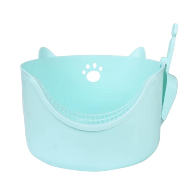 Open Top Cat Litter Box Litter Pans Cage Large Pan Portable Durable Potty Toilet Green