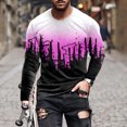 thumbnail image 3 of Chemise à Manches Longues pour Homme Mode Homme Décontractée Col Rond Chandail à Enfiler Imprimé T-Shirt à Manches Courtes Blouse, 3 of 3
