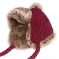 thumbnail image 4 of Bonnet Tricoté pour Femmes Bonnet d'Hiver Chaud en Laine Crochet avec Pompon, 4 of 4
