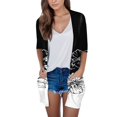 thumbnail image 1 of Cardigan à Manches Longues pour Femmes Automne Cardigan Ouvert avec Poches Cardigan Léger Décontracté, 1 of 4