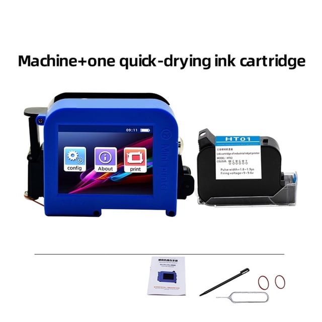 Mini portable printer, batch label inkjet printing, 2D code barcode pattern printing, fast drying color fading easily