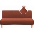 thumbnail image 1 of Armless Futon Cover Stretch Sofa Bed Slipcover Protector Elastic Feature Rich Textured High Spandex Small Checks Jacquard Fabric Futon Cover, Machine Washable, 1 of 7
