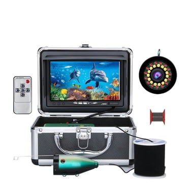 Caméra de Pêche sous-Marine IPS de 7 Pouces, 15 Pcs LED Blanches + 15 Pcs LED IR 1080P, Caméra 15 M/30 m pour la Pêche sur Glace, Haute Définition