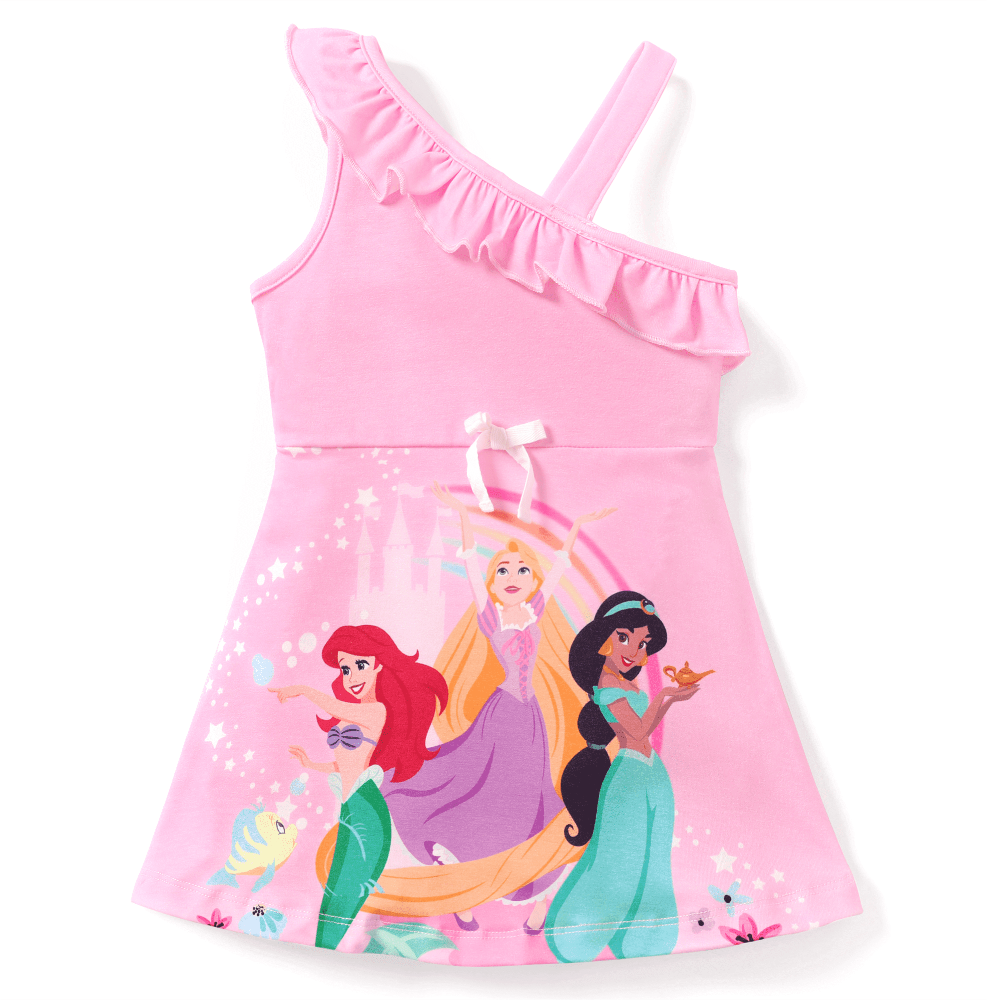 Disney Robe Trapèze Princesse à une Épaule à Volants (Fille)