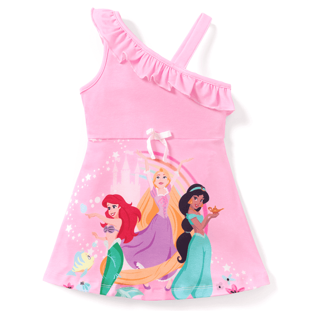 Disney Robe Trapèze Princesse à une Épaule à Volants (Fille)