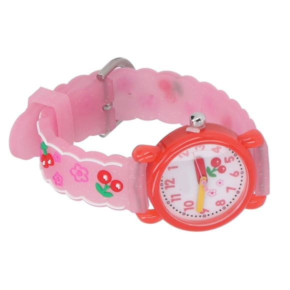 Cartoon Watch, Girl Watch Exquisite Bright Color Waterproof Portable For Daily Life For Kid Aged 3 To 8 Red