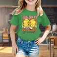 thumbnail image 2 of LUOGENLI T-Shirt pour Filles Enfants Mode Décontractée Imprimé Col Rond Ample Manche Courte T-Shirt Haut Boho Maxi Hauts Vert 8-9 Ans, 2 of 5
