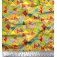 thumbnail image 1 of Soimoi Moss Georgette Fabric Triangle Geometric Fabric Prints by Yard 42 Inch Wide, 1 of 3