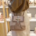 thumbnail image 2 of Straw Backpack Girls Bucket Shoulder Bag Female Travel Daypack (Khaki), 2 of 9