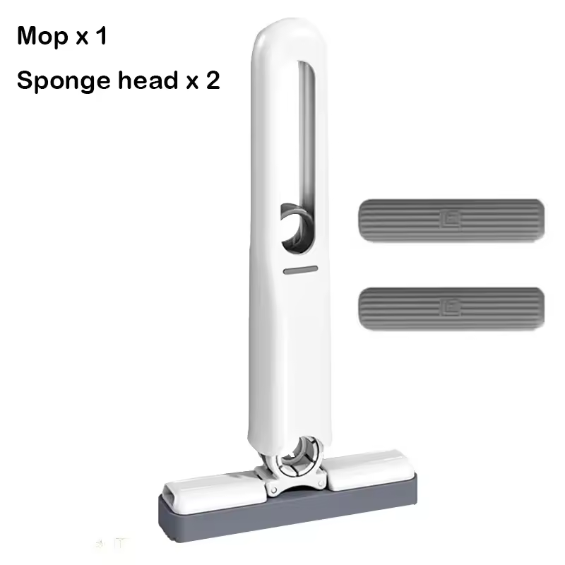 Inkcraft Powerful Squeeze Mini Mop – Folding Self-Squeezing Sponge Mop for Home, Desk,