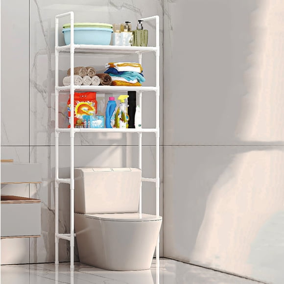 3 Tier Over The Toilet Storage,Heavy Duty Bathroom Stand Organizer Metal Shelves for Laundry,3 Tier Over The Toilet Rack,Shelf Bathroom Stand Organizer Space Saver,Over The Toilet Storage Cabinet