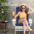 thumbnail image 4 of Outsunny Outdoor Adirondack Chair Cushion with Back Ties, Blue, 4 of 10