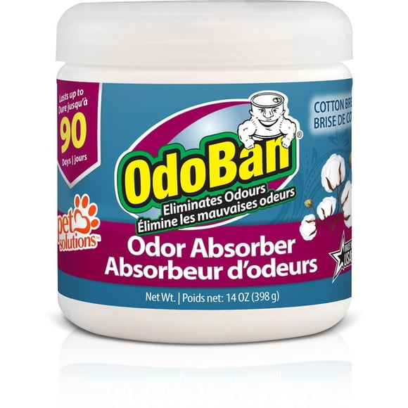 OdoBan 14 oz Coton Brise Solide Absorbeur d'Odeurs, Éliminateur d'Odeurs pour Odeur de Fumée et Odeur de Mildiou à la Maison, Salle de Bain, Zones pour Animaux