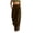 Brown, variant on Nfurl Womens Cargo Pants with Pockets Flowy Wide Leg Palazzo Pants Loose Fit High Waisted Trendy Summer Casual Going Out Pant Trousers White,L