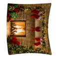 thumbnail image 2 of Xmas Fireplace Backdrop Christmas Tree Photography Background Party Banner backdrop; Christmas tree Home Decoration, 150x130cm, 2 of 8