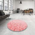 thumbnail image 4 of Ahgly Company Tapis d'Intérieur Ronds Lavables à la Machine, Style Transitionnel, Pastel Rouge Rose, Tapis de Zone, 8 Pieds Rond, 4 of 7