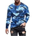 thumbnail image 1 of Lovzfmll T-Shirt à Manches Longues Camouflage de Chasse pour Homme, Haut à Col Rond pour Activités de Plein Air et Tenue Décontractée Bleu, P, 1 of 5