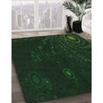 thumbnail image 3 of Ahgly Tapis Rond Lavable en Machine Intérieur Transitionnel Vert Émeraude Profond, 3 Pieds Rond, 3 of 7
