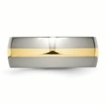 thumbnail image 3 of Titanium 14k Gold Inlay 8mm Wedding Band Ring Man Precious Metal   For Dad Mens  For Him, 3 of 10