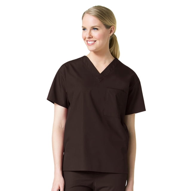 Core by Maevn Unisex V-Neck 1 Pocket Solid Scrub Top