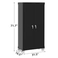thumbnail image 2 of Ourlova Garage Storage Cabinet 72 Inch Locking Wheels Pegboard 4 Adjustable Shelves Black, 2 of 5