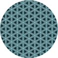 thumbnail image 1 of Ahgly Company Machine Washable Indoor Round Transitional Tiffany Blue Area Rugs, 5' Round, 1 of 7