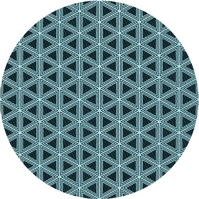 Ahgly Company Machine Washable Indoor Round Transitional Tiffany Blue Area Rugs, 5' Round
