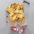 thumbnail image 2 of MIASHUI Toddler Boy Cotton Summer Short Sleeve T-Shirt and Short Set,Yellow,2-3 Years, 2 of 7