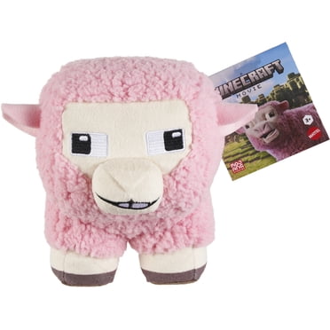 Minecraft Pink Sheep Plush Toy, 8-inch Collectible Soft Doll Inspired by A Minecraft Movie