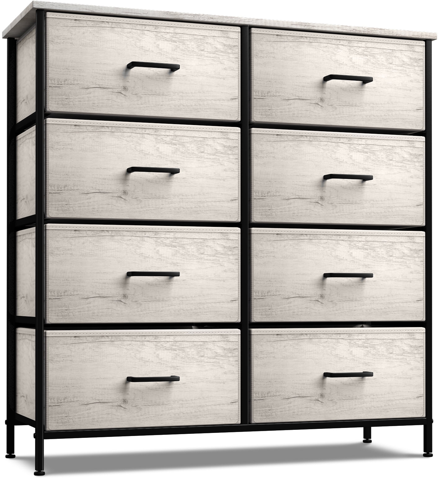 Sorbus Dresser with 8 Faux Wood Drawers - Storage Unit Organizer Chest for Clothes - Bedroom, Hallway, Living Room, Closet, & Dorm Furniture - Steel Frame, Wood Top, & Easy Pull Fabric Bins