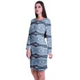 thumbnail image 4 of Moomaya Womens Full Sleeve Printed Midi Length Printed Bodycon Dress, 4 of 6