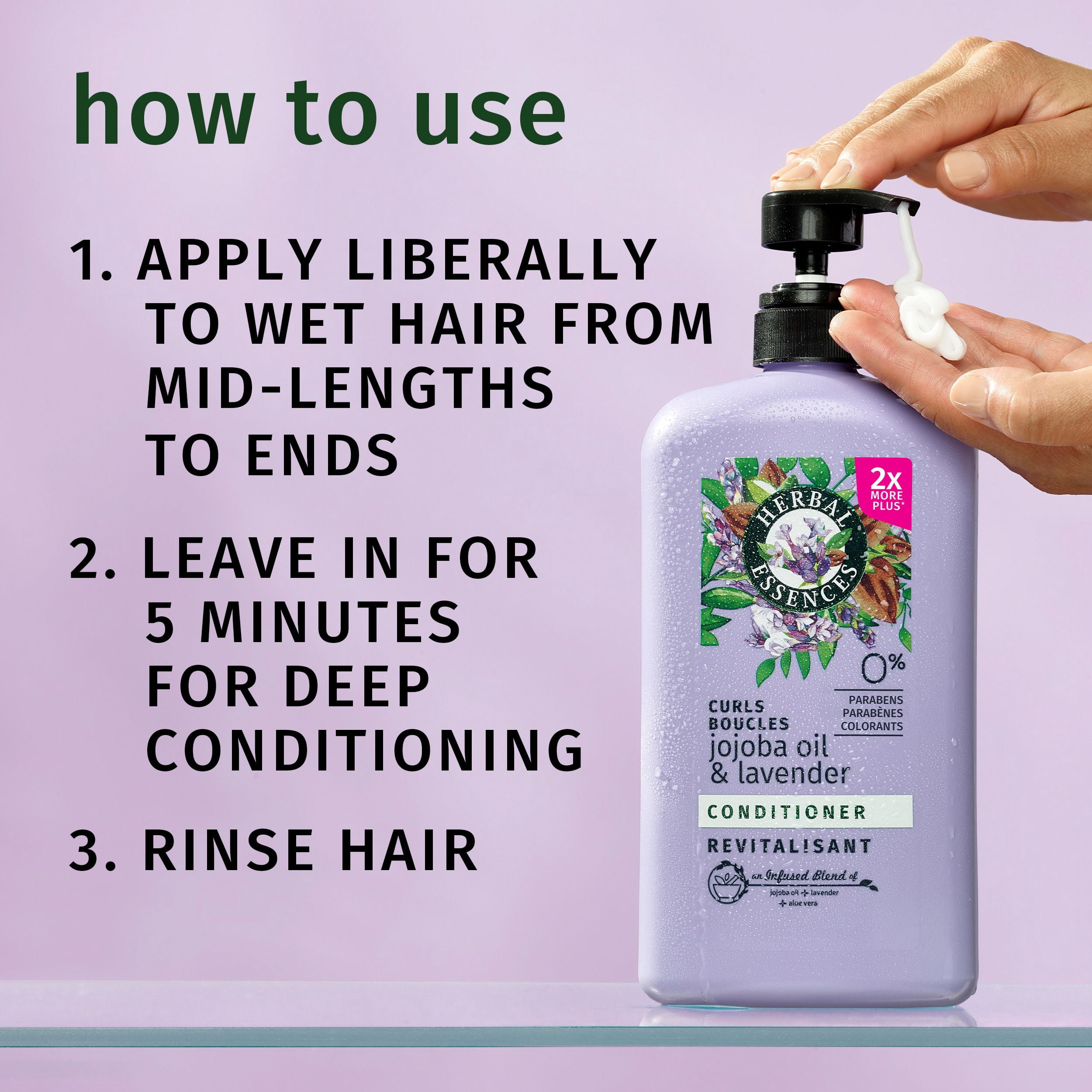 HERBAL ESSENCES Boucles JOJOBA et Lavande Revitalisant