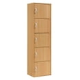 thumbnail image 1 of Hodedah 5 Shelf 5 Door Multi-Purpose Wooden Bookcase in Beige Finish, 1 of 6
