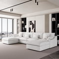 thumbnail image 2 of The Magic Home Canapé Sectionnel Modulaire en Lin en Forme de U à 4 Places, Blanc, 2 of 14