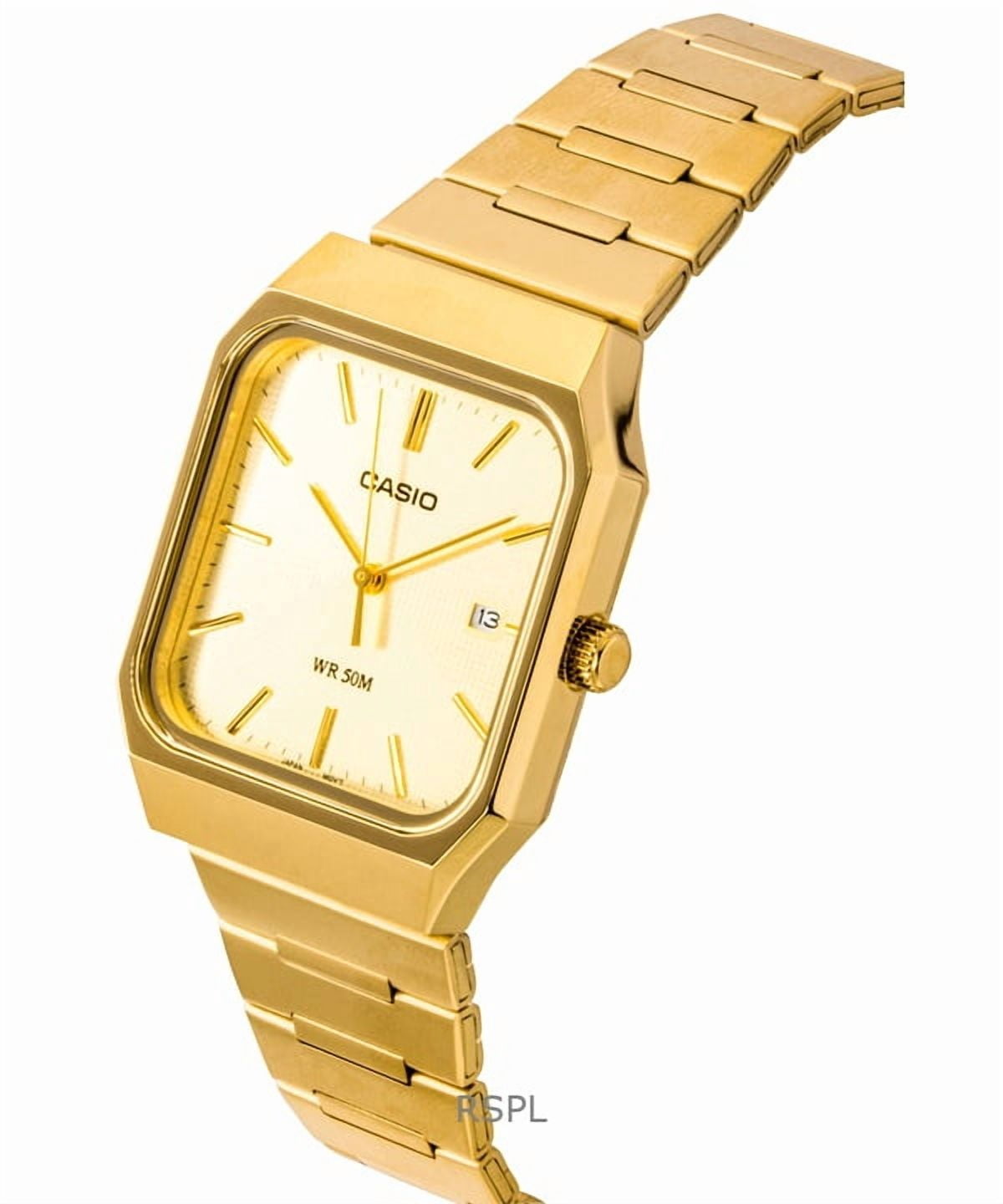Casio Standard Analog Stainless Steel Gold Dial Quartz MTP-B185G