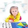 thumbnail image 3 of Wooden Magnetic Tangram Puzzle Game Educational Book For Kids Learning Travel Activity Cognitive Development Toy With Storage Bag 8.66 Inches, 3 of 9