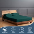 thumbnail image 2 of Real 1000 Thread Count RV Short King Size Sheets 100% Egyptian Cotton 4 PC Sheet Set, Luxurious Bedsheet Sets Soft Silky Sateen Weave, Breathable, Fits Upto 15 Inch Deep Pocket Mattress - Teal Blue, 2 of 7