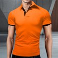 thumbnail image 3 of BOBOGOJP Mens Knit Polo Shirts Short Sleeve Performance Moisture Wicking Polo Shirts for Men (Orange,5XL), 3 of 4