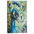 thumbnail image 2 of Grande Impression Aquarelle de Paon - Impression d'Art Abstrait sur Toile, 2 of 3