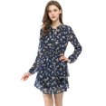 thumbnail image 2 of INSPIRE CHIC Robe en Mousseline à Taille Smockée à Imprimé Floral Vintage pour Femme, 2 of 6