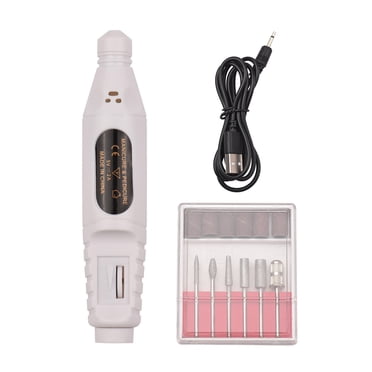 Yeacher Electric Nail Drill Polish Kit 20000 RPM USB Rechargeable 500mAh Nail Drill Pen Manicure Pedicure Machine with 6 Drill Bits for Home Salon Use