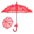 thumbnail image 3 of Lace Parasol, Exquisite Bridal Umbrella Beautiful Decorative Handicraft  For Photos For Weddings For Parties Red, 3 of 8