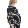 thumbnail image 4 of Bimba Caftan de Maternité Imprimé Bleu pour Mamans avec Taille à Cordon Robe Maxi-6, 4 of 7