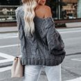 thumbnail image 4 of RKSTN Chandails pour Femmes Mode Manches Amples Chandail à Enfiler Hauts Blouse Chandail Tricoté Chandails d'Automne, 4 of 5