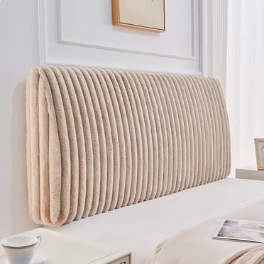 Pinmoco Tête de Lit Rembourrée en Mousse Mémoire avec Hauteur Réglable et Tête de Lit Ergonomique pour Lit Grand, Camel Clair Duveteux