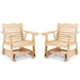 thumbnail image 2 of Costway 2 PCS Patio Outdoor Wood Slat Rocking Chair Porch Rocker Curved Seat 330 Lbs, 2 of 9